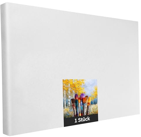 Künstlerleinwand Keilrahmen - 1 Stück - 120x200cm - weiß - zum Bemalen | Weiße Künstlerleinwand zum Bemalen, 1 Stück, 120x200cm, Keilrahmen, Polyester, für Acrylfarben und Textilfarben