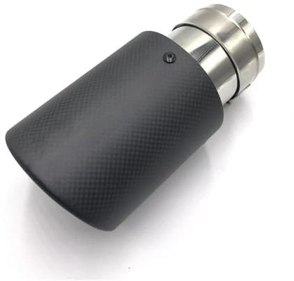 EKEGUY Auspuffblenden 1PCS Einlass (63mm) Auslass (89mm) Carbon Auspuffspitze/Schalldämpferrohr Für Auto Zubehör Endrohrblenden(76MM IN-89MM Out)