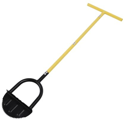 Realizzato in Acciaio Al Carbonio di Alta qualità, Tagliabordi Manuale a Mezzaluna con Impugnatura a T, Resistente All'erosione, Lunga Durata, Asta 96 Cm per L'agricoltura e