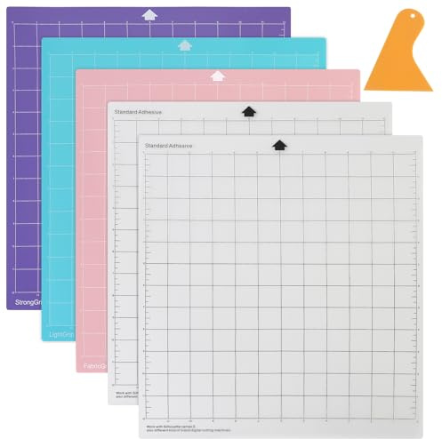 5 Pezzi Tappetino taglio Silhouette 4/3/2/1,Cutting Mat Varietà Adesive Antiscivolo Set,30,5 x 30,5 cm Tappetino Taglio Ricambio Quadrato,Adesivo Tappeto Taglio,per Silhouette