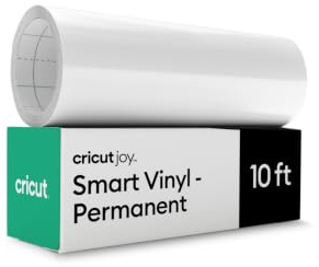 Cricut Selbstklebendes Vinylfolie Plotter (Joy Smart Vinyl) - Plotterfolie Vinyl Permanent Rolle, Selbstklebende Folie (14cmx3m, Weiß) | For Joy Machine - Matless cutting for long cuts