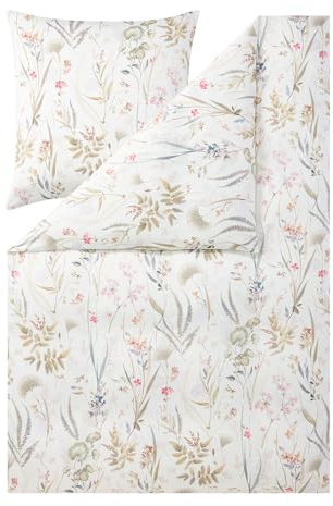 ESTELLA Mako-Satin Bettwäsche Rieke, Farbe: 215/Creme 135x200 cm + 80x80 cm
