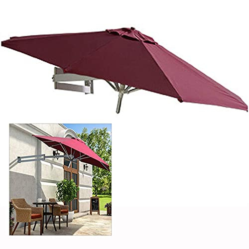 Parasol, montada en la Pared de 250 cm/8.2 pies para el jardín telescópico de jardín telescópico al Aire Libre, Plegable, octágono