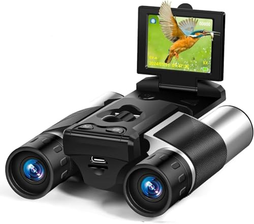 Eoncore Zoom ottico a 2 pollici di Digital del binocolo 10x 8X della macchina fotografica per gli adulti | Funzione video fotografica incorporata con risoluzione 40MP e 2.5K, dotata di scheda da 32 GB per uso esterno