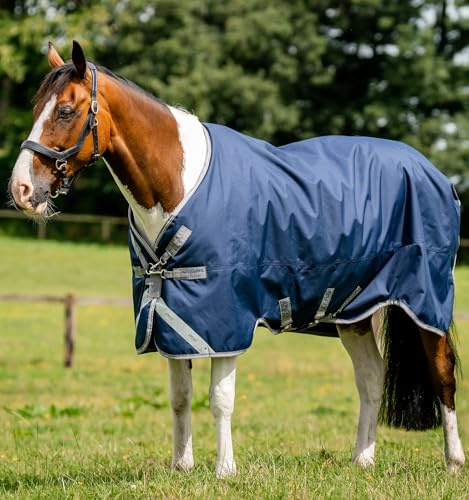 Horseware Amigo 1200D Original Turnout Lite 0g Decke wasserdicht Navy/Titanium Grey & Silver