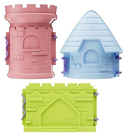 Zasdvn Set da gioco di sabbia – Set di stampi per castello, 3 pezzi, per giochi all'aperto, attività sensoriale, bambini, ragazze, vacanze, viaggi