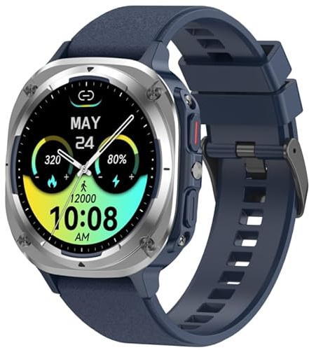 Smartwatch Herren, 1.48 AMOLED Smart Watch Herren mit Anrufe tätigen/Empfangen, 115+Sportmodi Fitnessuhr mit Herzfrequenz/Schrittzähler/Schlafmonitor, IP68 Wasserdicht Sportuhr, Geschenk für Ihn