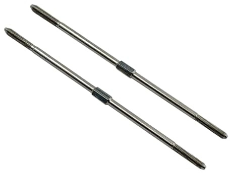 2PCS RC Toy Pushrod Connector RC Boat Plane Stainless Steel Servo Linkage Rod Double End Positive and Negative Threaded Pushrod Pull Rod for RC Boat Airplane Helicopter Car Connect Parts (M3x100mm)