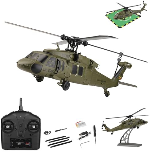 GoolRC Brushless RC Helicopter, WLtoys K170 Remote Control Helicopter, 4 Channel Military Army RC Aircraft with 6-Axis Gyro, Easy to Fly for Adults and Beginners