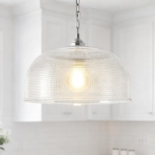 CGC Lighting Indoor Ceiling Glass Bistro Adjustable Ceiling Pendant Light Lamp Shade (Prismatic Large)