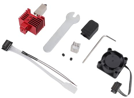 LiebeWH Kit Hotend en Acier trempé pour Imprimante 3D, Chauffage Rapide, pour Laboratoire en Bambou P1/P1S V2.0, Extrudeuse Rouge avec Ventilateur de Refroidissement pour PLA PETG, 1 Ensemble