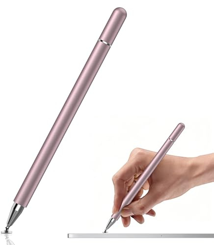 Stylet pour Tous Les écrans Tactiles, Universel Capacitif Stylo Crayon Style pour Apple iPad/Pro/Mini/Air/iPhone/Samsung/Galaxy/Tab A7&S7/Fire HD Tablette (Or Rose)