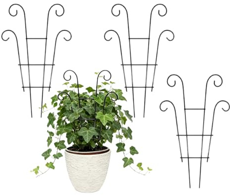 Enrejado para plantas, 4 piezas de enrejado pequeño de metal para crecimiento vertical, estacas de escalada Monstera de 36 cm para flores Monstera, vid, hiedra, clemátides, interiores, hogar, oficina