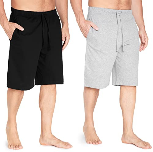 CityComfort Pantaloni Corti Uomo, Comodo Pantaloncini Estivi con Tasche - Pacco 2 (2XL, Grigio/Nero)