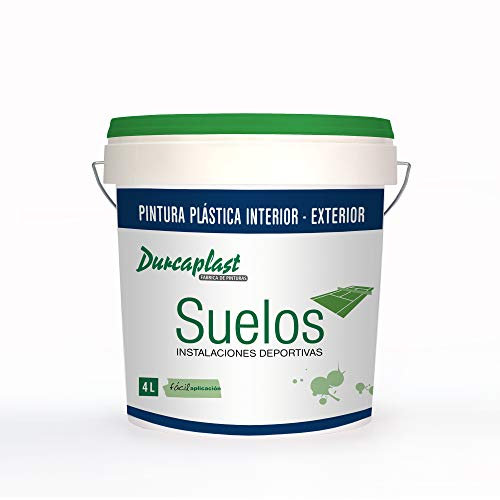 Durcaplast pintura de suelos para pistas deportivas, garajes y pavimentos en general de hormigón, cemento, asfalto y mortero. Color Verde similar a NOVA L-050 Mate, 4 Litros.