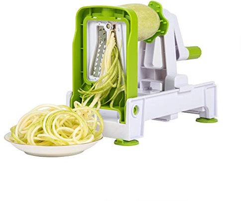 RONGJJJQ Spiralizer, Coupe-légume Multifonction Professionnelle Trancheuse à Spirale, Spiraliseur à Fruit Mandoline de Cuisine, Green