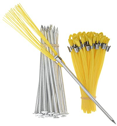 Yellow 6 in. Ground Markers with Aluminum Stakes, 25-Pack, High Visibility