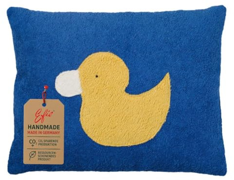 Efie Bio-Kinderkissen Ente – ca. 37 × 30 cm – weiche Füllung aus recyceltem PET – Made in Germany