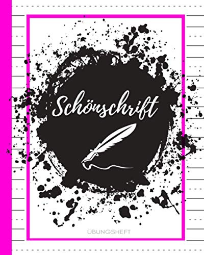 Schönschrift Übungsheft: Schreibschrift Training mit ❤ ❘ Handschrift verbessern Erwachsene, Lettering Übungsheft mit Buchstaben und Zahlen ❘ 100 ... 8 x 10, weißes Papier, mattes Softcover