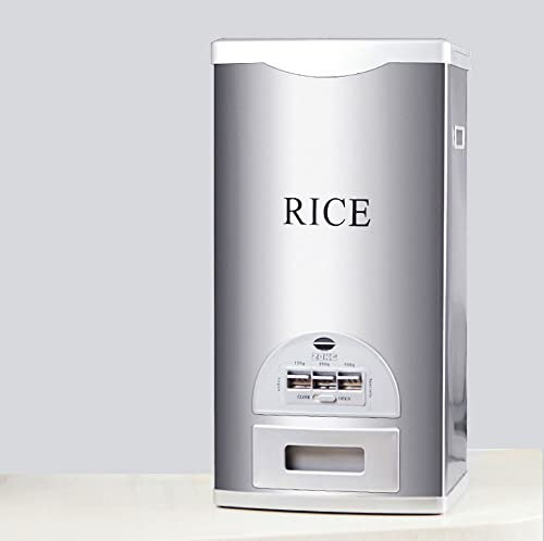 Réservoir de riz en acier inoxydable - Capacité de stockage de riz - Capacité de 20 kg - Capacité de stockage de riz (argent, 20 kg) Silver 20kg