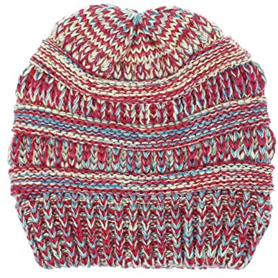 KAISUN Damen Beanie Mütze mit Zopfloch, Warme Hut Hohe Bun Pferdeschwanz Ponytail Beanie, Weich Mädchen Baseball-Skifahren Wintermütze (Color : TYP-6)