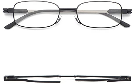 Mcoorn Mini Lesebrille Dünn Tragbar mit Hartschalen-Etui, Lesebrille für Unterwegs mit Anti Blau