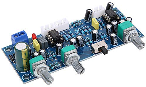 Preamp Board 2.1 Channel, Low Pass Filter Subwoofer Independent Interfaces for Full Frequency and Bass Output Signals, Board HI FI Circuit Board DC 12-30V / AC 9-20V