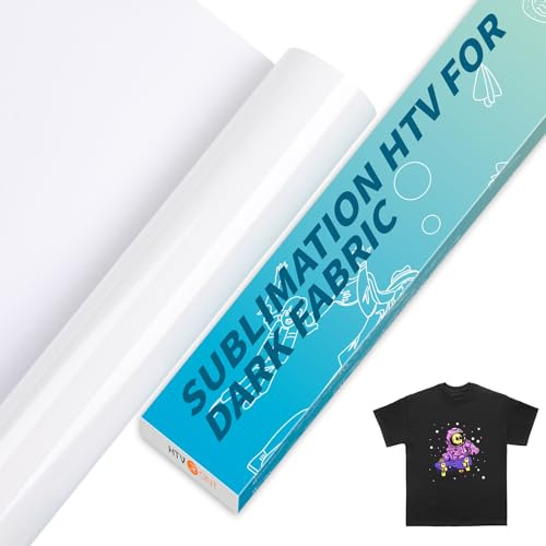 HTVRONT Sublimación HTV para tela oscura/clara, vinilo de sublimación mate de 12 pulgadas x 10 pies para camisetas, trabaja junto con papel de sublimación, tinta de sublimación y prensa de calor