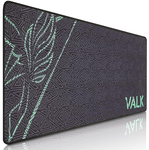 VALK Alfombrilla Gaming 800x300x3mm, Mousepad Tela HD Suave, Precision y Velocidad, Mouse Pad Gamer, Base Antideslizante, Bordes Cosidos, Compatible con Ratones Laser y Opticos (Gris)