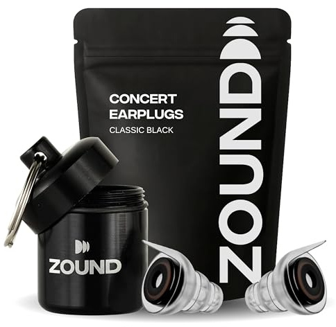 Zound High Fidelity Earplugs for Concerts - Reuseable High Fidelity Concert Ear Plugs for Noise Reduction, Festival Ear Plugs & Music Festival Essentials, Rave Earplugs & Rave Accessories (1 Pack)