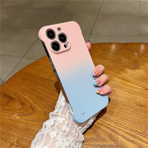 ADKOT Custodia senza cornice sfumata per iPhone 15 14 13 12 11 Pro Max Mini Cover posteriore per iPhone 15 14 8 7 Plus XR X XS Max, rosa blu, per iPhone 13 Mini