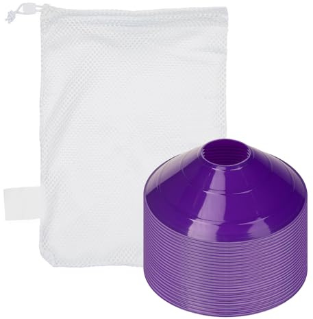 Champion Sports Set of 25 Purple Cones with Mesh Bag