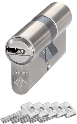 ABUS Türzylinder Bravus.2000 - Sicherheitszylinder mit Wendeschlüssel und technischem Kopierschutz plus Sicherungskarte - 5 Schlüssel inklusive - Made in Germany - Doppelzylinder 40/40