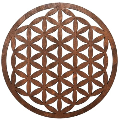 Blume des Lebens Wandbild aus Holz – 44 bis 77 cm – Spirituelle Wanddeko – Heilige Geometrie – Mandala Dekoration – Energetische Kunst – Farbwahl & Natur Holz