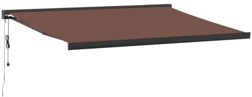vidaXL Gelenkarmmarkise, Markise Ausziehbar Automatisch, Sonnenmarkise für Terrasse Balkon, Sonnenschutz Balkonmarkise Terrassenmarkise, Braun 400x300cm