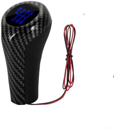 FACULX Schaltknauf mit LED-Licht, 5/6-Gang, Leder, Schalthebel, manuelle Schalthebel-Abdeckung für E46, E90, E91, E92, für X1, X3 (6-Gang-Karbonfaser, 6-Gang)