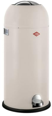 WESCO Kickmaster Maxi Poubelle de couleur sable mat, tôle d'acier revêtue par pulvérisation, amortisseur intégré, volume de 40 l, grande fente