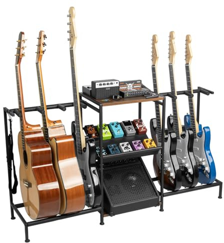 STRICH Gitarrenständer für Akustikgitarren, weich gepolsterter Schutz, Multi-Gitarrenständer für Heimstudio, Musikzimmer, SMT-40