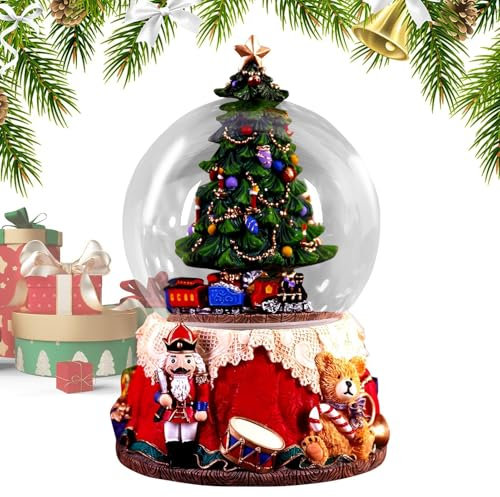 Maciun Christmas Nutcracker Snow Globe,Nutcracker Musical Ball - Christmas Snow Globes Music Box, Musical Lighted Snow Globe for Home Decorations
