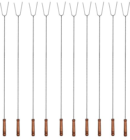 Grillspieß 10er Set, 100cm lang, Lagerfeuer-Spieße, Spieß für Feuerschale