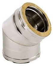 Curved 45° Stainless Steel Double Wall Diameter 250 / Ext. 300