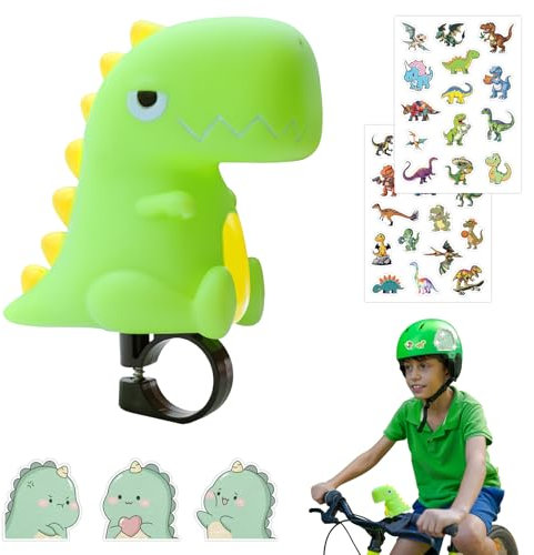 LETTERASHQP Dinosaurier Fahrradklingel, Hupe Kinderfahrrad, Fahrradhupe Kinder, Dinosaurier Fahrrad Quetschhupe Fahrrad Quetschhupe, 6 Stück Fahrradglocke für Jungen Mädchen