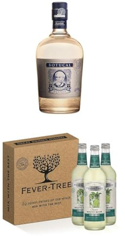 Botucal Planas & FEVER-TREE Mojito Mixer - Mojito Cocktail Set - 1 x 0.7L Weisser Premium Rum mit 3x 500ml Mojito Mixer - Die ideale Kombi für köstliche Mojitos