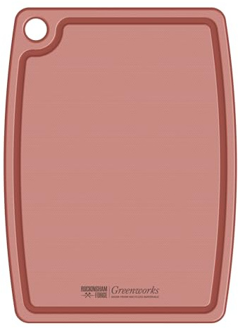 Rockingham Forge Greenworks Chopping Board Recycled Plastic 30x25cm - Red, BPA Free Cutting Board, Dishwasher Safe & Heat Resistant