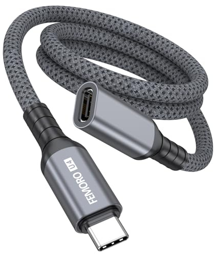 Thunderbolt 4 Extension Cable 3ft, [8K@60Hz/40Gbps/240W] USB 4 Extender, Video Display Type-C Male to Female Cord Thunderbolt 3 Full Function Compatible with iPad MacBook Air Pro Dock Hub Monitor
