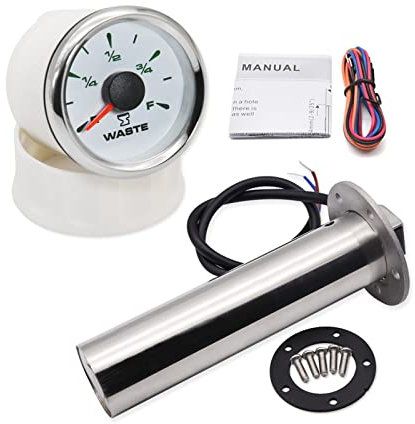 Indicador de Nivel de Combustible, Medidor de nivel de aguas residuales con Sensor de nivel de aguas residuales de 0-190 ohmios Indicador de nivel de agua Sensor de nivel de combustible 7 colores para