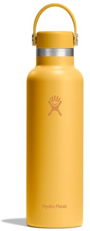 Hydro Flask – Standard Flex Cap 621 ml (21 oz) Bottle – Stainless Steel, Leakproof, Cupholder Compatible – Insulated Cold 24 Hrs & Hot 12 Hrs – Sunbeam