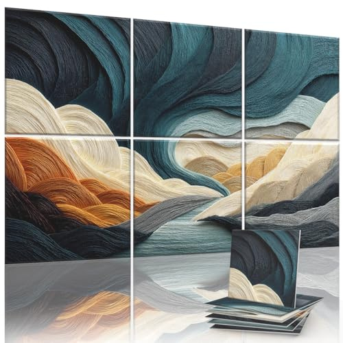 6 Pack Sound Absorbing Panels 72x48 Inch Decorative Acoustic Panels Acoustic Wall Panels for Home Office Studio Quick and Easy Setup