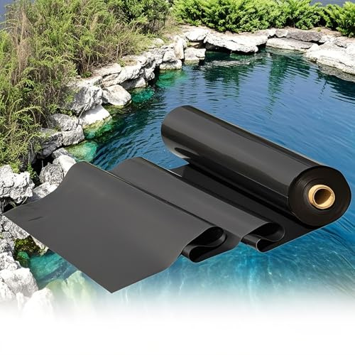 Poxvythb Bache epdm pour Bassin Exterieur - Liner HD Renforcé Fibres, Résiste aux Racines et Pierres pour Bassins Structurés (Dimensions : 1-15M en Option)