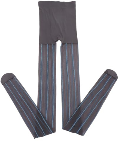 Healvian Medias elásticas de rayas de trigo azul para mujer, leggings de colores modernos para uso diario y eventos especiales, medias cómodas con patrón